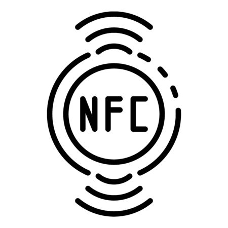 Nfc chip icon, outline styleの写真素材