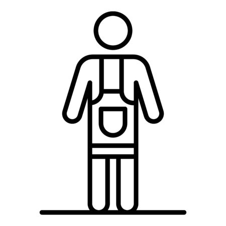 Potter man in apron icon, outline styleの写真素材
