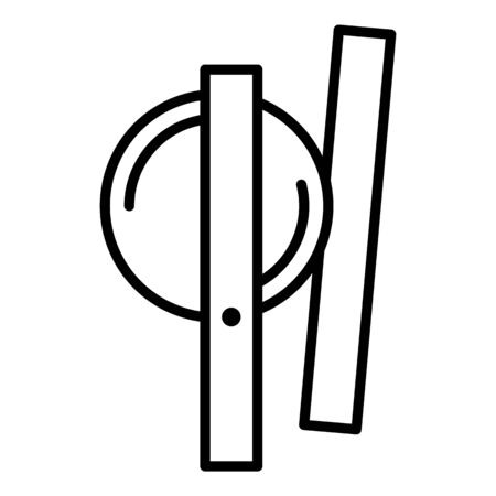 Foot control potter icon, outline styleの写真素材