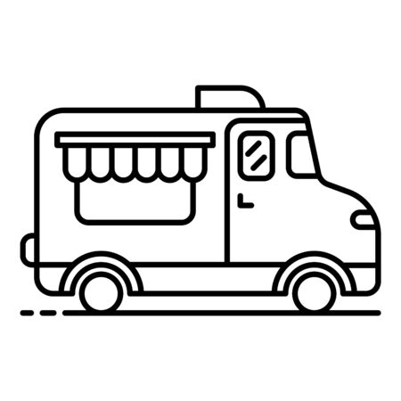 Coffee street truck icon, outline styleの写真素材