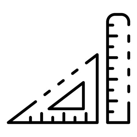 Wood ruler icon, outline styleの写真素材