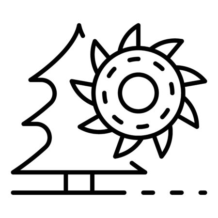Cutting fir tree icon, outline styleの写真素材