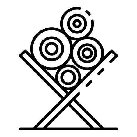 Stack of wood bars icon, outline styleの写真素材