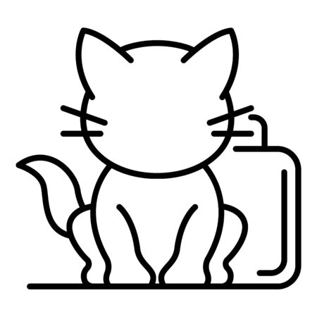 Cute cat icon, outline styleの写真素材