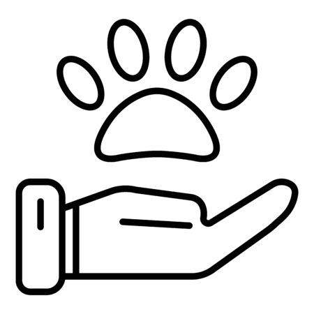 Hand care pet icon, outline styleの写真素材