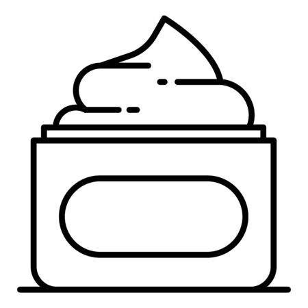 Sunscreen face cream icon, outline styleの写真素材