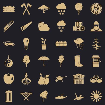 Big tree icons set. Simple style of 36 big tree icons for web for any designの写真素材