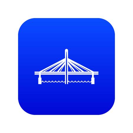 Millau viaduct bridge icon blue isolated on white backgroundの写真素材