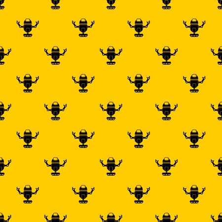 Robot on wheels pattern seamless repeat geometric yellow for any designの写真素材