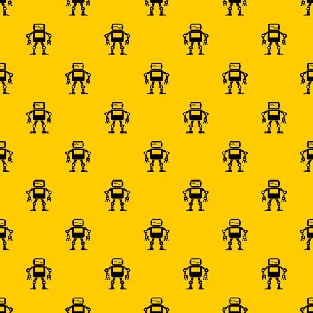 Automatic mechanism with with monitor head pattern seamless repeat geometric yellow for any designの写真素材