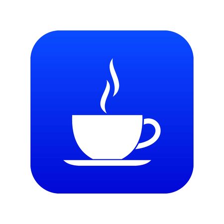 Cup of hot drink icon digital blue for any design isolated on white illustrationの写真素材