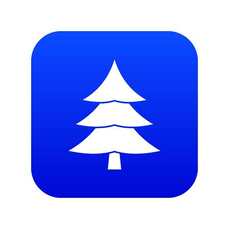 Fir tree icon digital blue for any design isolated on white illustrationの写真素材