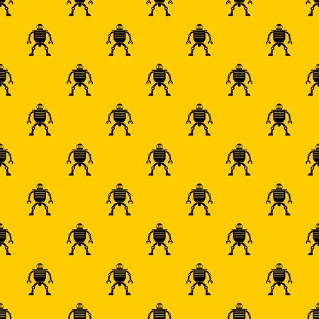 Humanoid robot pattern seamless repeat geometric yellow for any designの写真素材