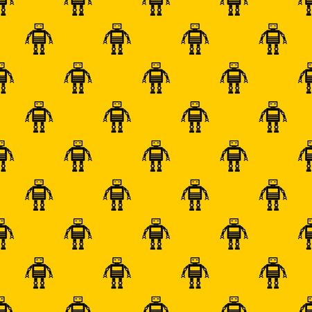 Robot pattern seamless repeat geometric yellow for any designの写真素材