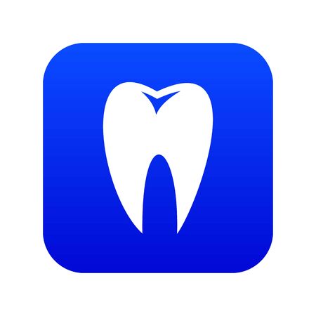 Tooth icon digital blue for any design isolated on white illustrationの写真素材