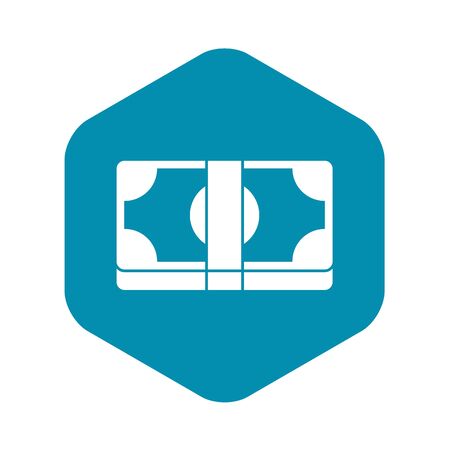 Packed dollars money icon in simple style isolated illustrationの写真素材