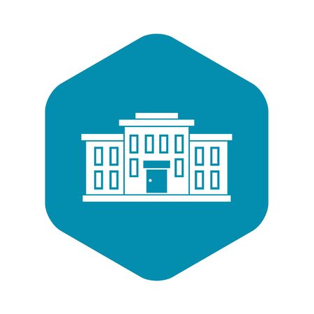School building icon in simple style isolated illustrationの写真素材