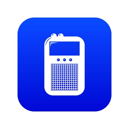 Portable radio icon blue isolated on white backgroundの写真素材