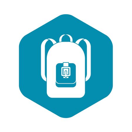 Backpack icon in simple style isolated illustrationの写真素材