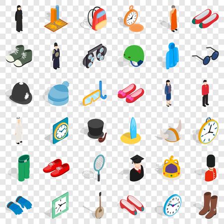 Gear icons set, isometric styleのイラスト素材