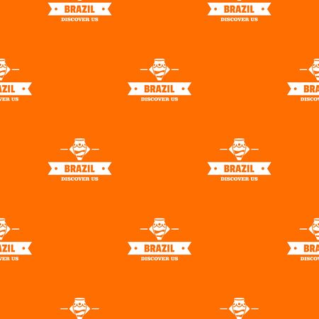 Brazil discover pattern vector orangeのイラスト素材