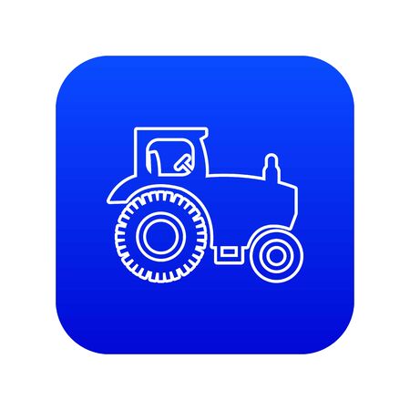 Tractor icon blue isolated on white backgroundの写真素材