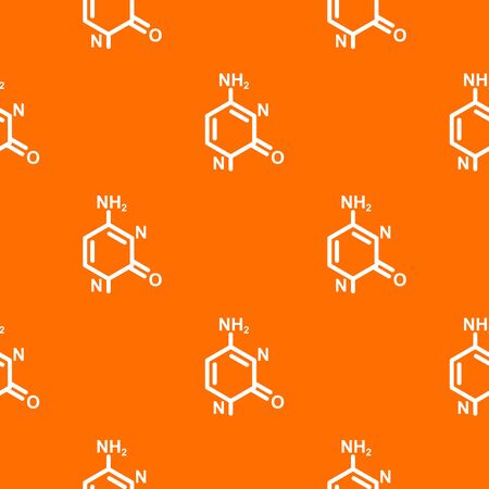 Molecule model pattern orangeの写真素材