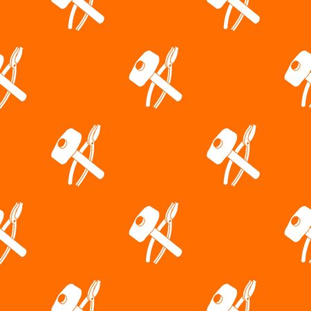Hammer clamping mites pattern orange for any web design bestの写真素材