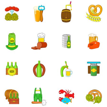 Ale icons set, cartoon styleのイラスト素材