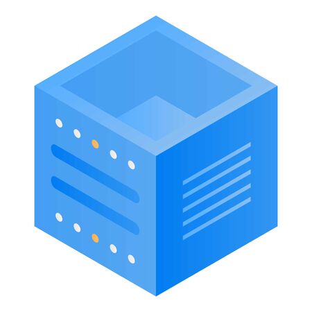 Data storage cube icon, isometric styleのイラスト素材