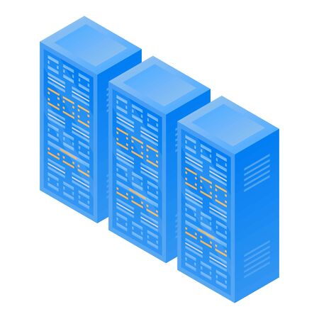Room blue server icon, isometric styleのイラスト素材