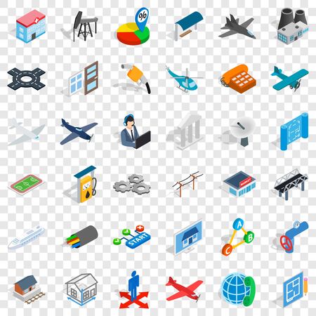 Start icons set, isometric styleのイラスト素材