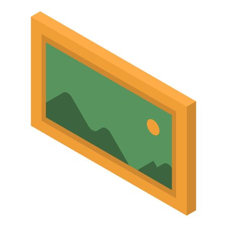 Mountain picture icon. Isometric of mountain picture vector icon for web design isolated on white backgroundのイラスト素材