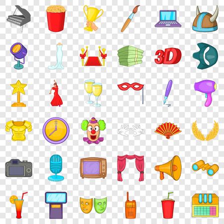 Spotlight icons set, cartoon styleのイラスト素材