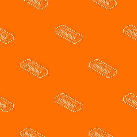 Toy synthesizer pattern vector orangeのイラスト素材