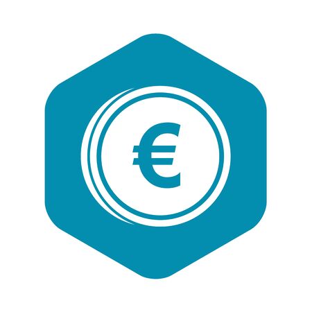 Euro coins icon, simple styleの写真素材