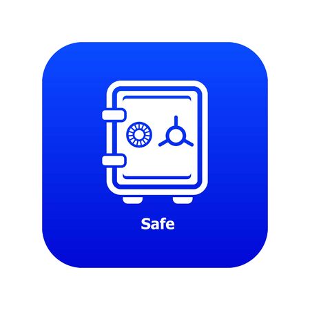 Safe icon blue isolated on white backgroundの写真素材