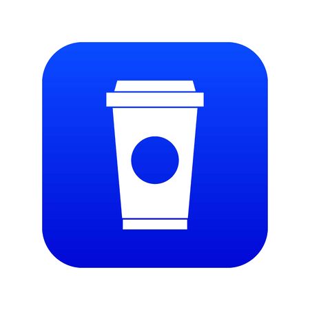 Coffee in take away cup icon digital blue for any design isolated on white illustrationの写真素材