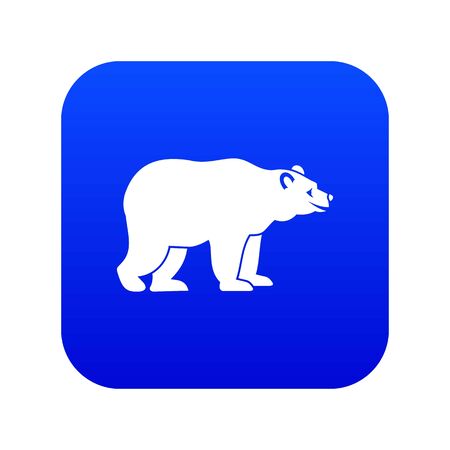 Bear icon digital blue for any design isolated on white illustrationの写真素材