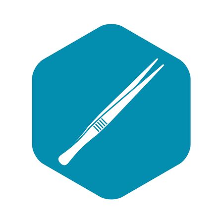 Tweezers icon in simple style isolated on white background. Tool symbolの写真素材