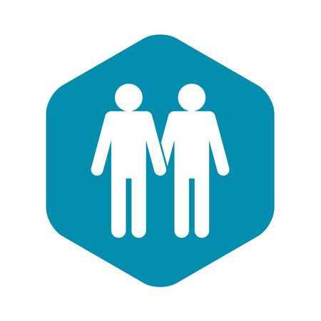 Two men gay icon, simple styleのイラスト素材