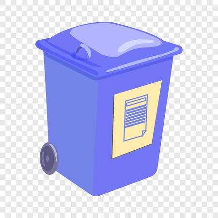 Green trashcan icon. Cartoon illustration of green trashcan vector icon for webのイラスト素材