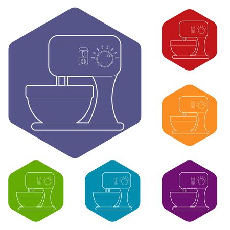 Mixer icons vector hexahedronのイラスト素材