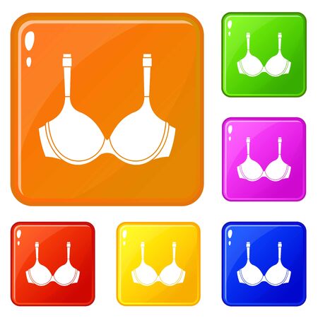Lingerie icons set vector colorのイラスト素材