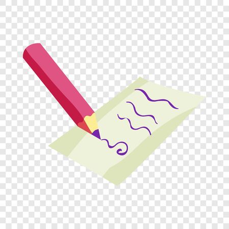 Paper and pencil icon. Cartoon illustration of paper and pencil vector icon for webのイラスト素材
