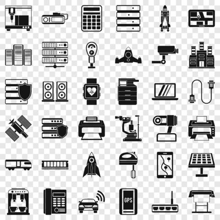 Server icons set. Simple style of 36 server vector icons for web for any designのイラスト素材