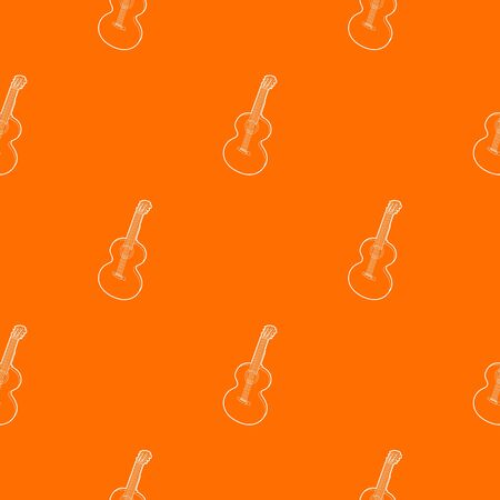Guitar pattern vector orangeのイラスト素材
