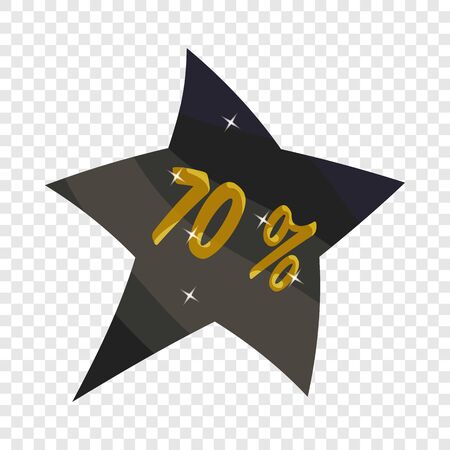 Tag star seventy percent discount icon. Cartoon illustration of tag star seventy percent discount vector icon for webのイラスト素材