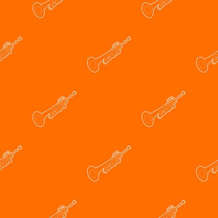 Trumpet pattern vector orangeのイラスト素材