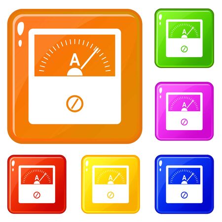 Counter icons set collection vector 6 color isolated on white backgroundのイラスト素材